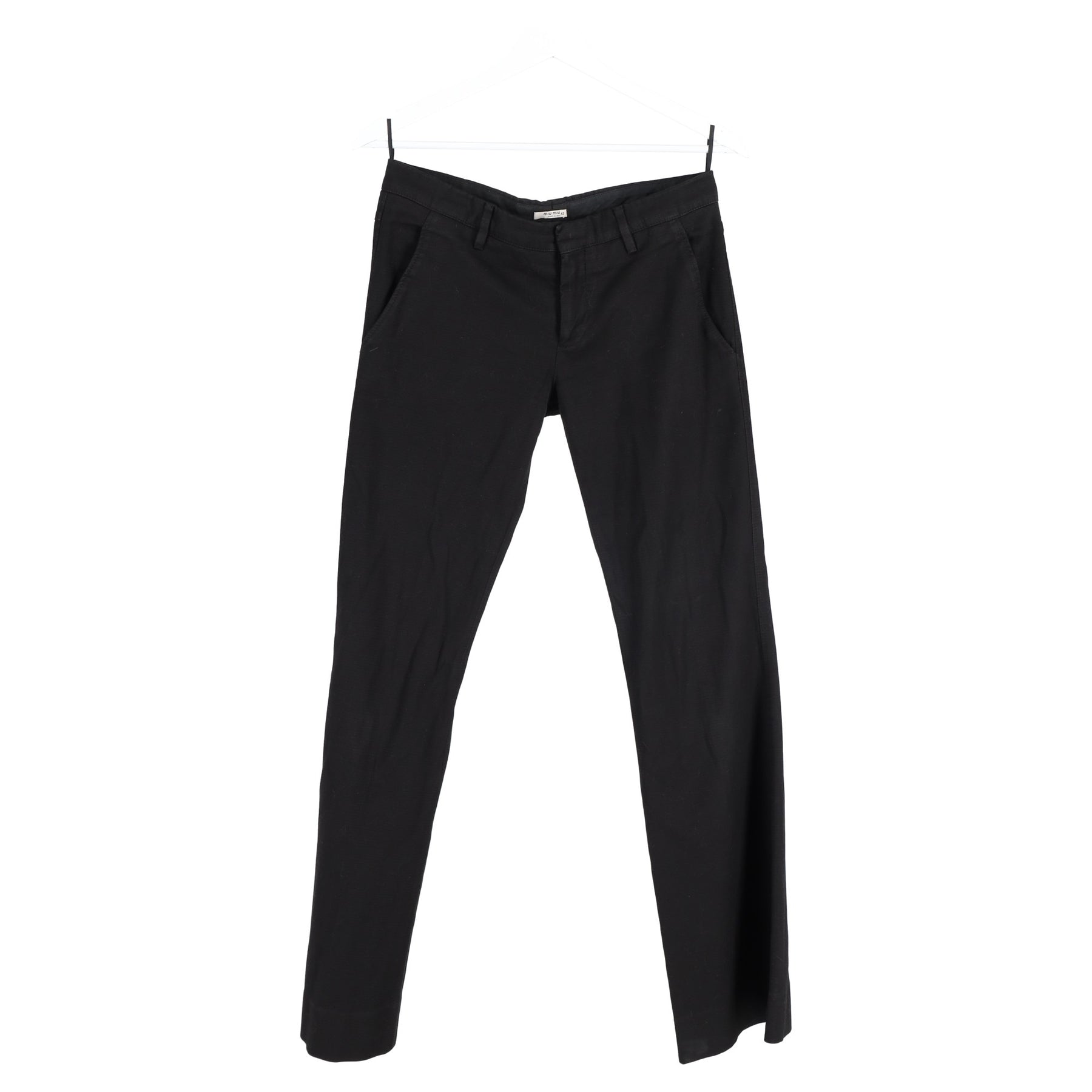 Miu Miu Baumwollhose mit niedrigem Bund – Schwarz