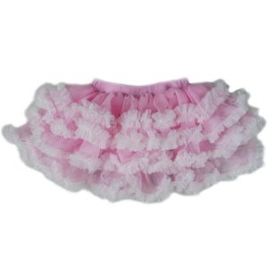 Rock – Mädchen, Rosa, Weiß, Rüschen, Besatz, verziert, Tutu – S (9-24M)-XL (6-8)