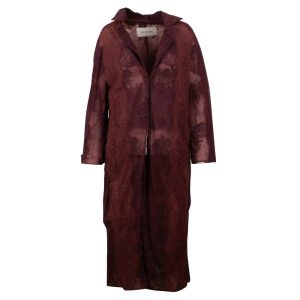 Valentino Mantel – Damen, transparent, mit Spitze, lang, Sommer, Bordeauxrot