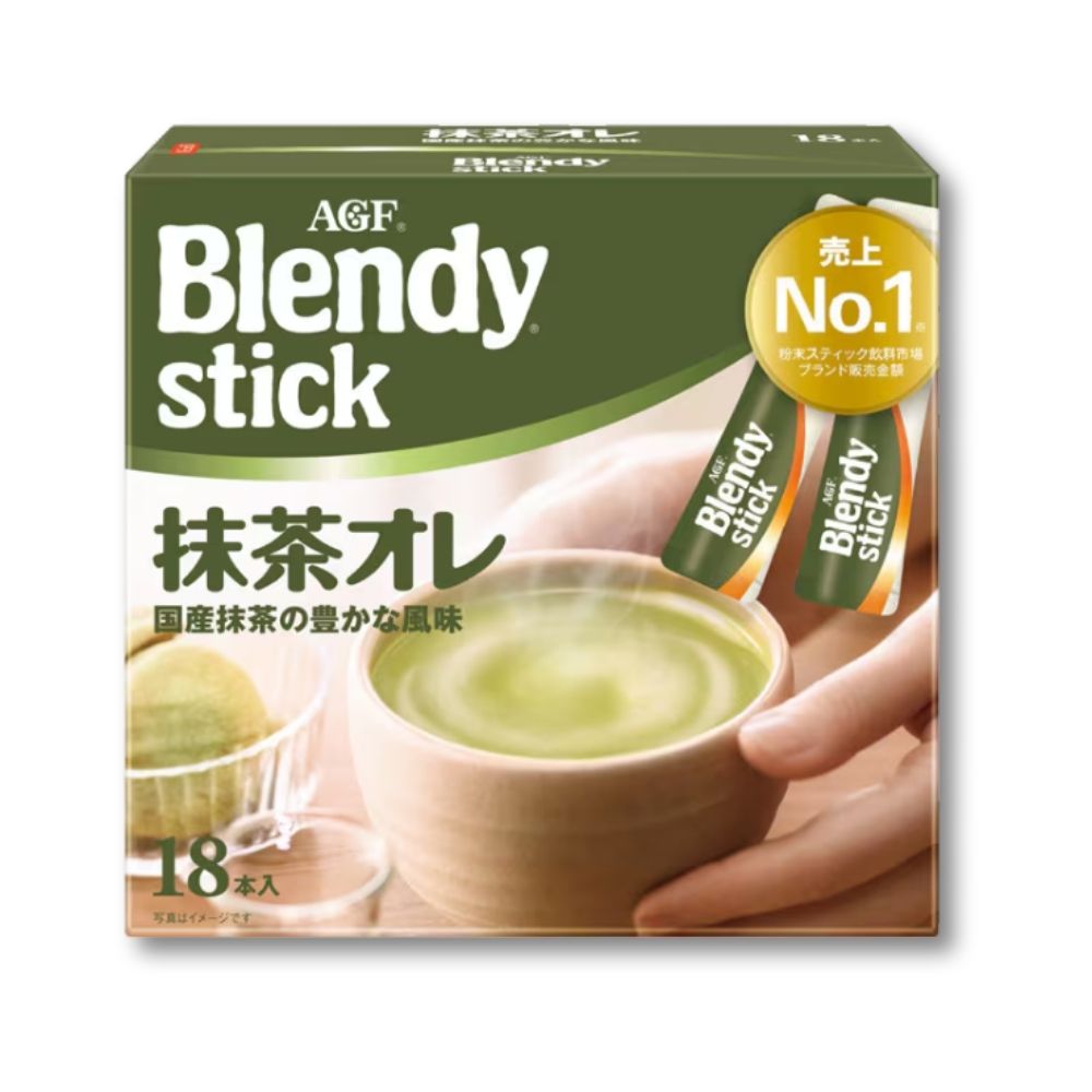AGF Blendy Matcha – Stick, Matcha, mit Milch, Tee, 18 Stück