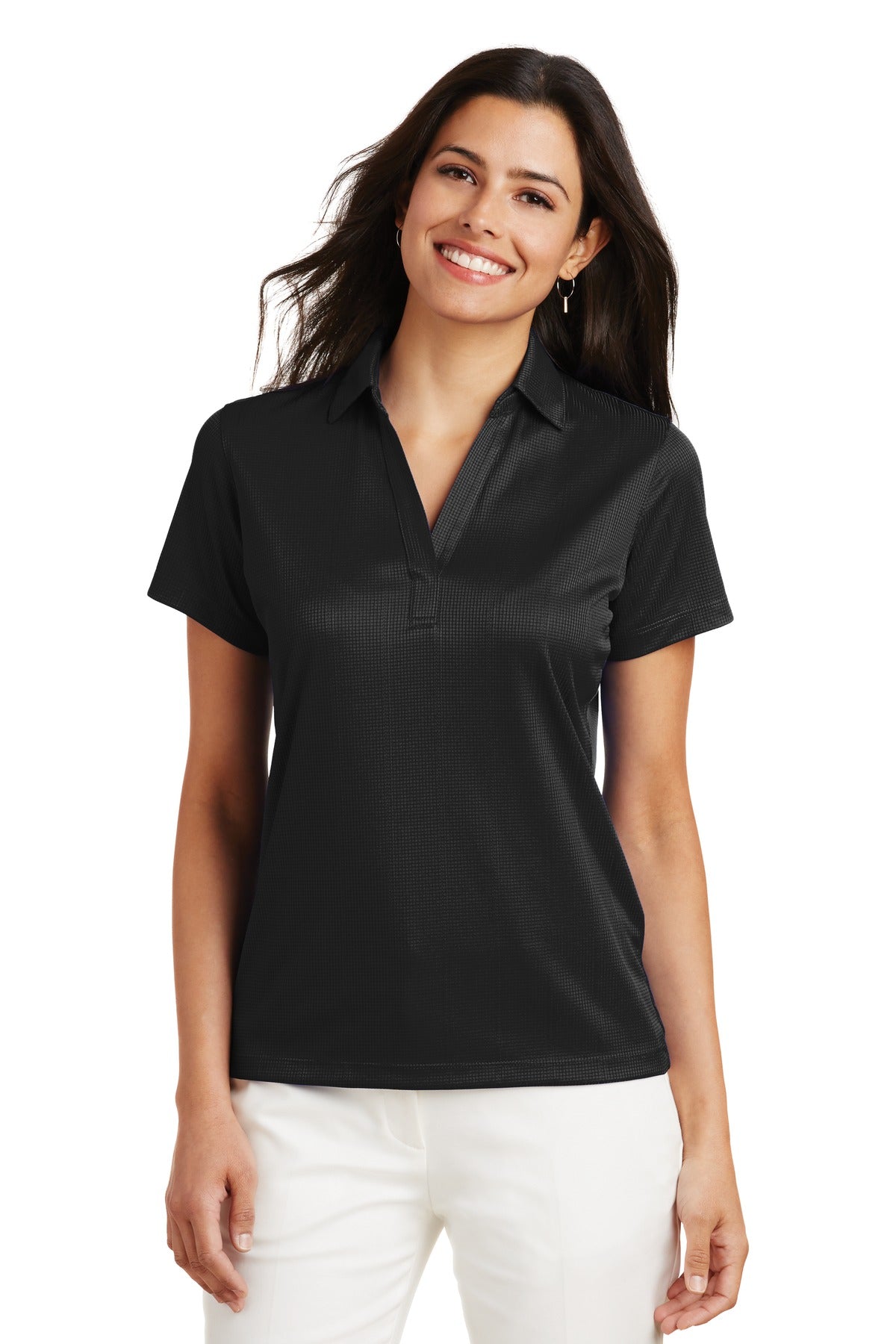 Port Authority Poloshirt – Damen, Performance, fein, Jacquard – L528