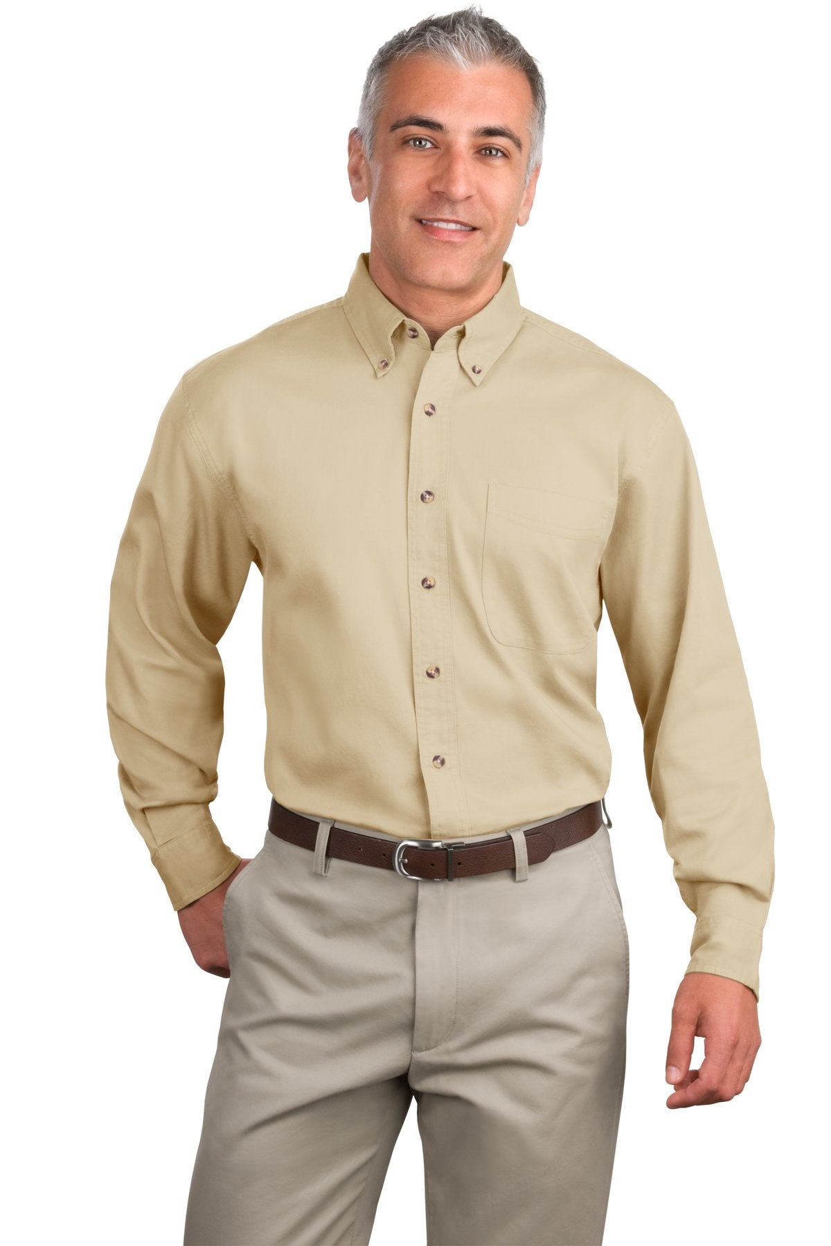 Port Authority Hemd – Herren, lange Größen, Langarm, Twill – TLS600T