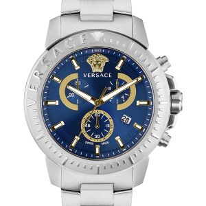 Versace Quarz-Armbanduhr – Herren, Silberfarben – 45mm