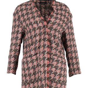 Isabel Marant Woll-Tweedjacke mit Hahnentrittmuster – Rot