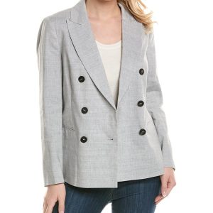 Peserico zweireihige Jacke aus Woll-Leinen-Mischung