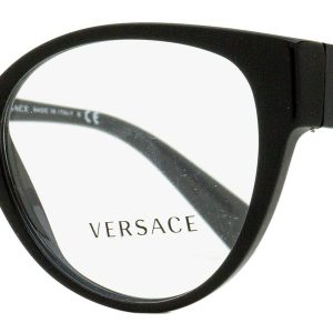 Versace Brille – Damen, oval, Schwarz, Goldfarben – VE3307 / GB1 / 52mm