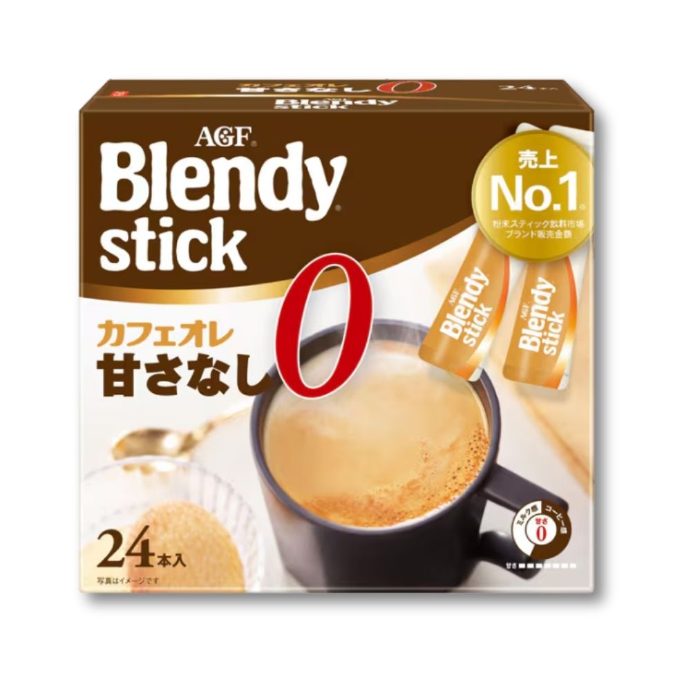 AGF Blendy Instantkaffee – Stick, Café, mit Milch, ungesüßt, 24 Stück