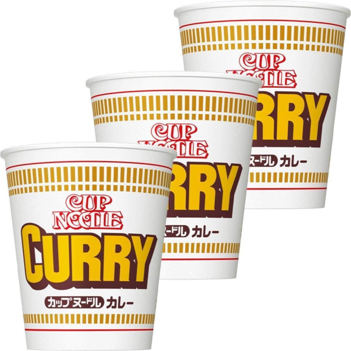 Nissin Cup Noodle Instant-Curry-Ramen im Becher, 3er-Pack