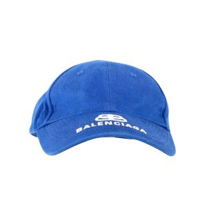 Balenciaga Baseballkappe – Logo, Blau, Baumwolle