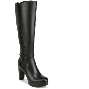 kniehohe Stiefel – Leder, weiter Schaft