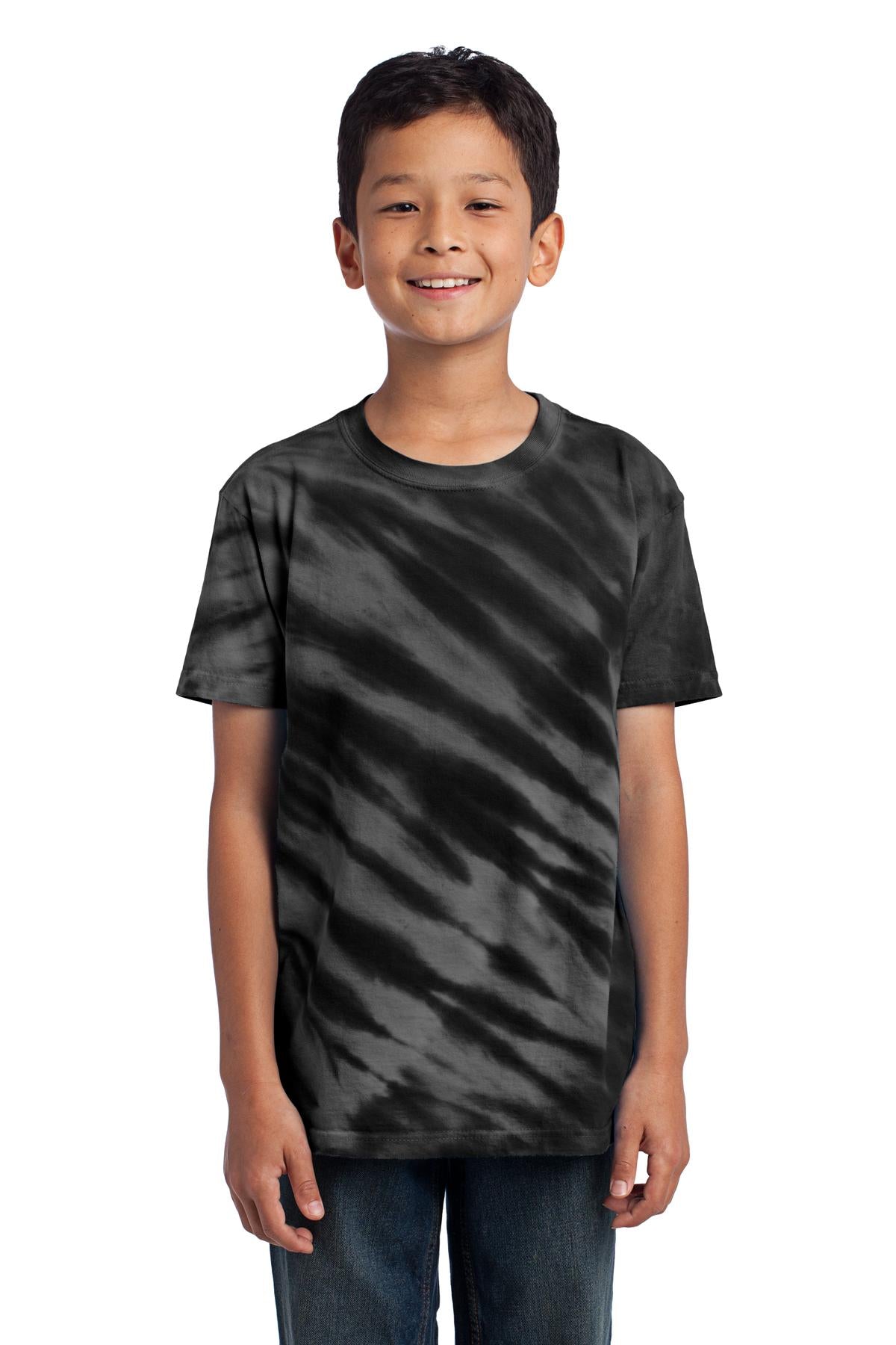 Port & Company Tiger Stripe Tie-Dye T-Shirt – Jugendliche – PC148Y