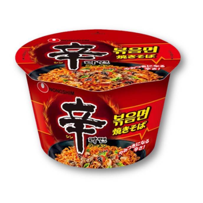 Nongshim Nudeln – scharf, Ramen, Yakisoba, Becher