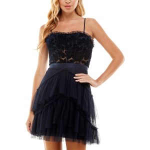 Kleid – Junior, Samt, tailliert mit ausgestelltem Rock
