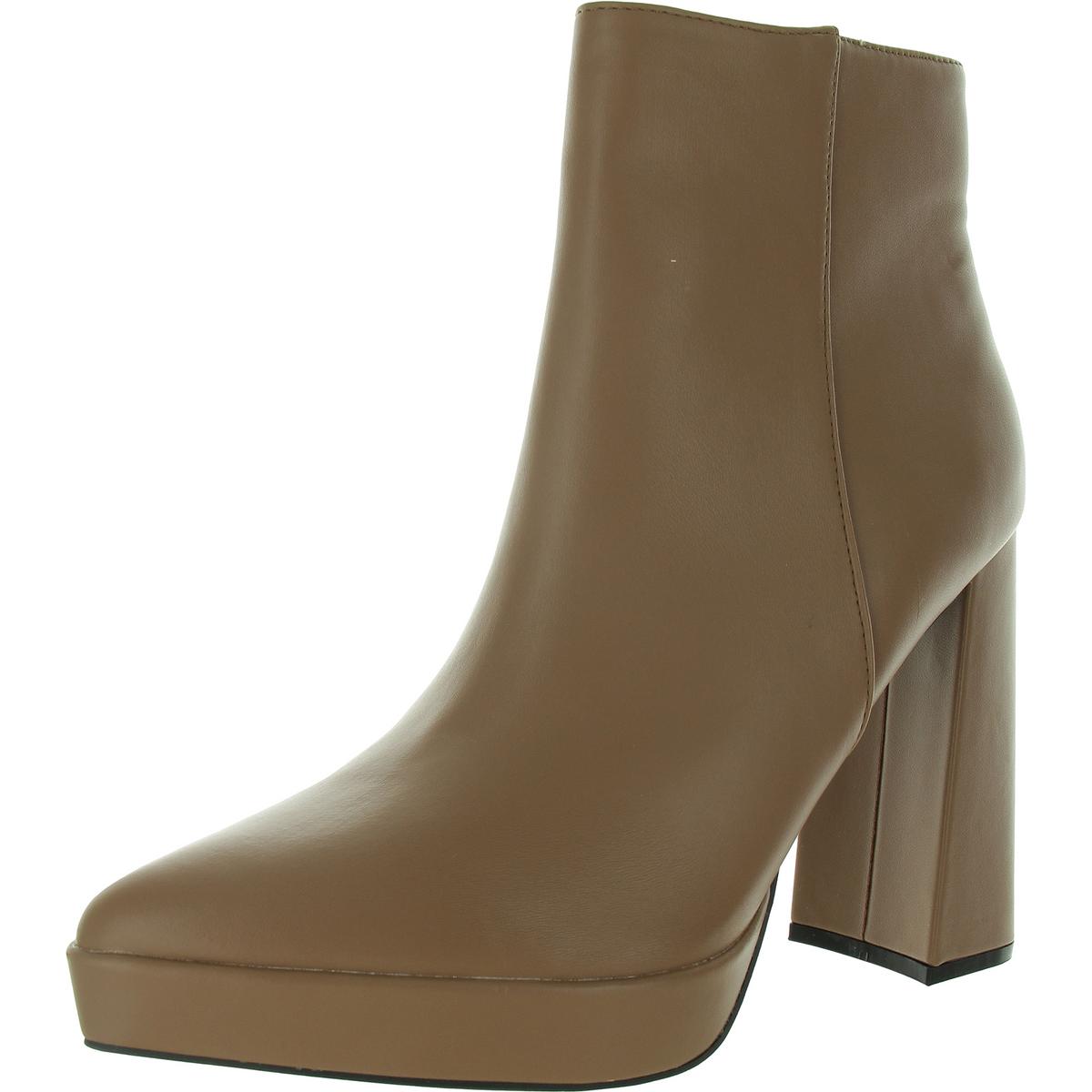 Kunstleder-Stiefeletten mit Reißverschluss