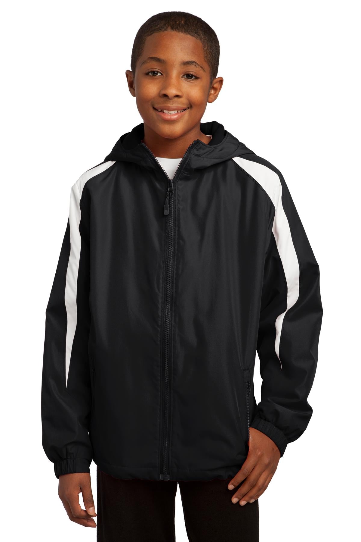 Sport-Tek Jacke – Jugendliche, Fleece, gefüttert, Colorblock