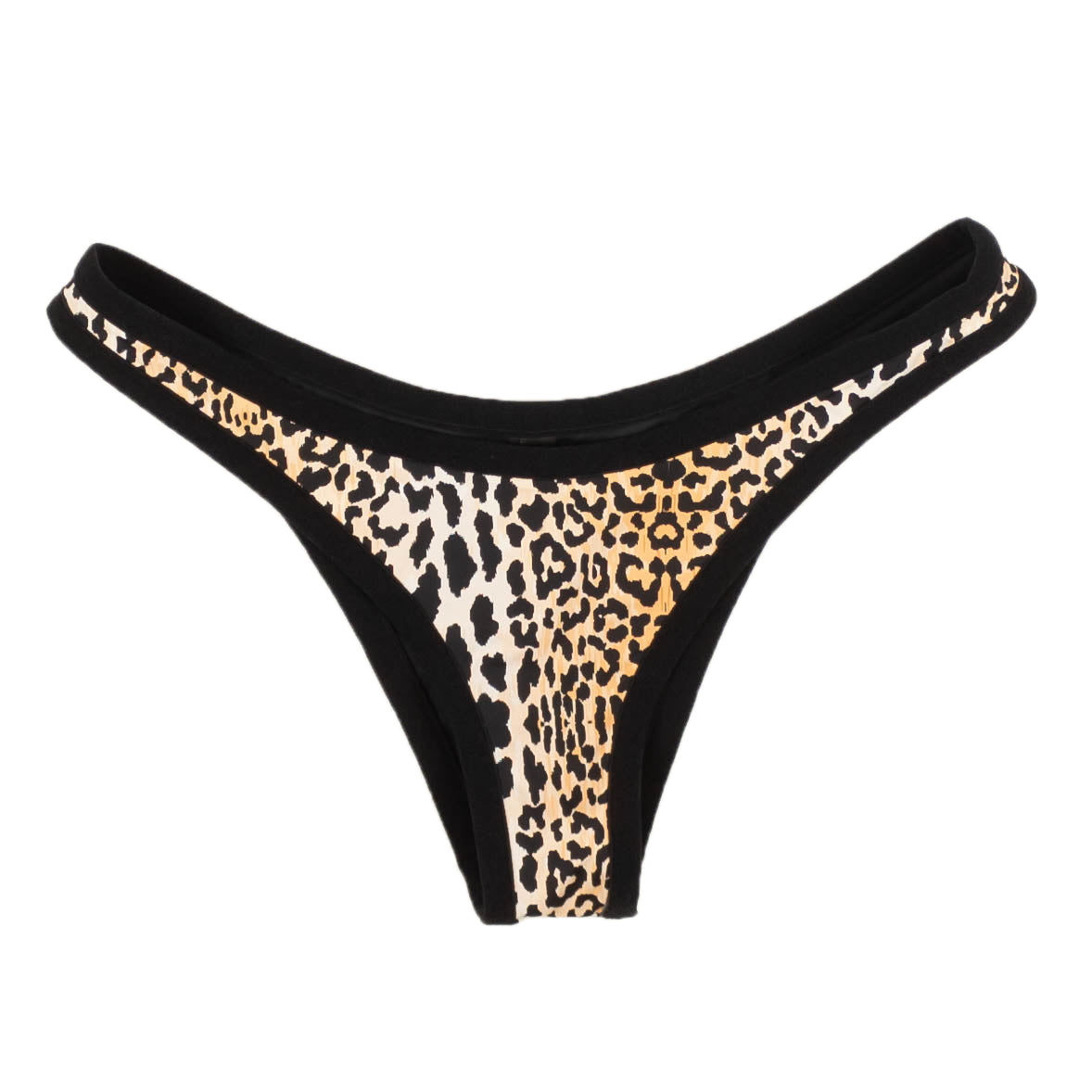 Reine Olga Wilson Bikini-Hose – Leopardenmotiv, Schwarz, Orange