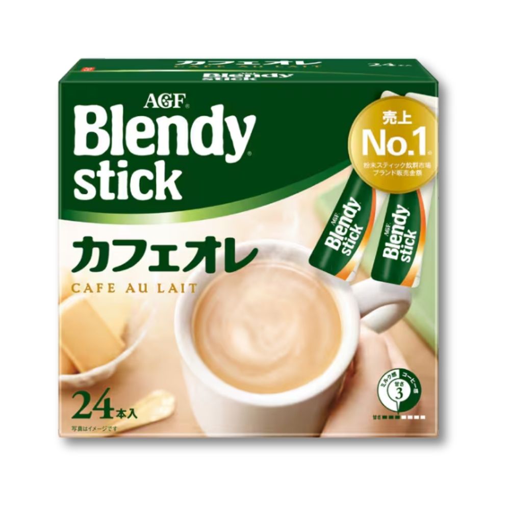 AGF Blendy Instantkaffee – Stick, Café, mit Milch, 24 Stück