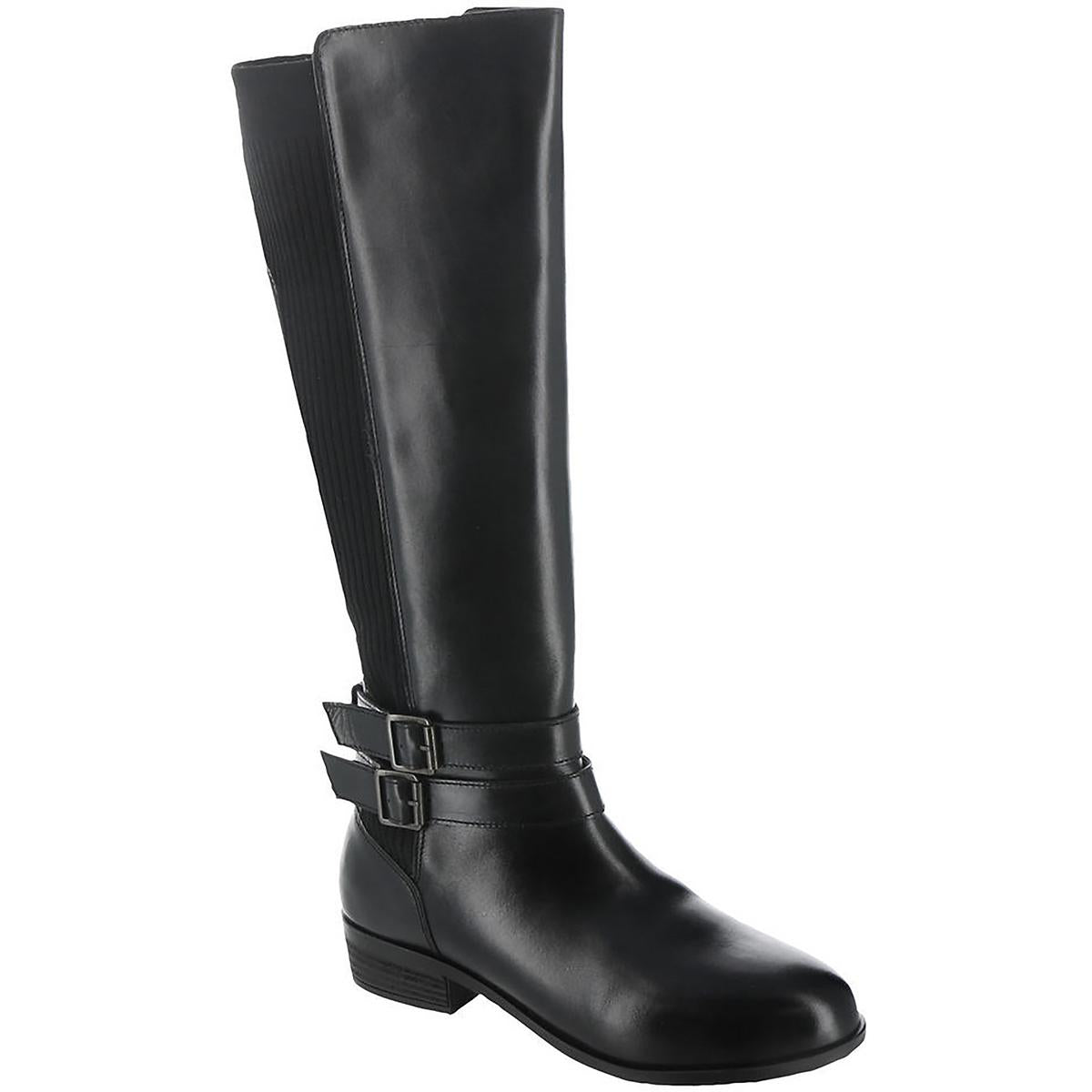 Bonnie kniehohe Stiefel – Leder, Schichtabsatz