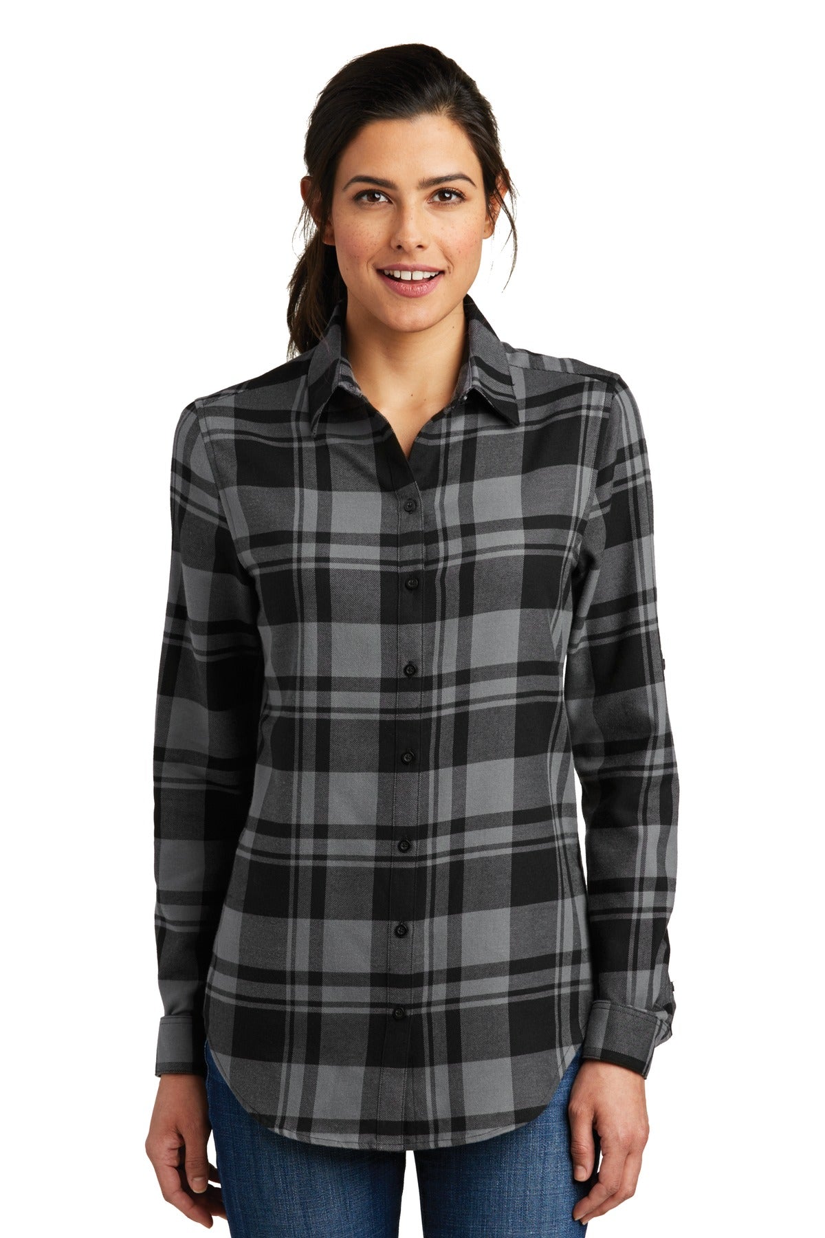 Port Authority Tunika – Damen, Karomuster, Flanell