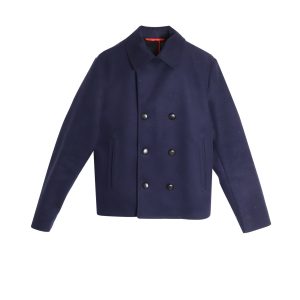 Alexander McQueen Cabanjacke – kurz, Marineblau, Schurwolle