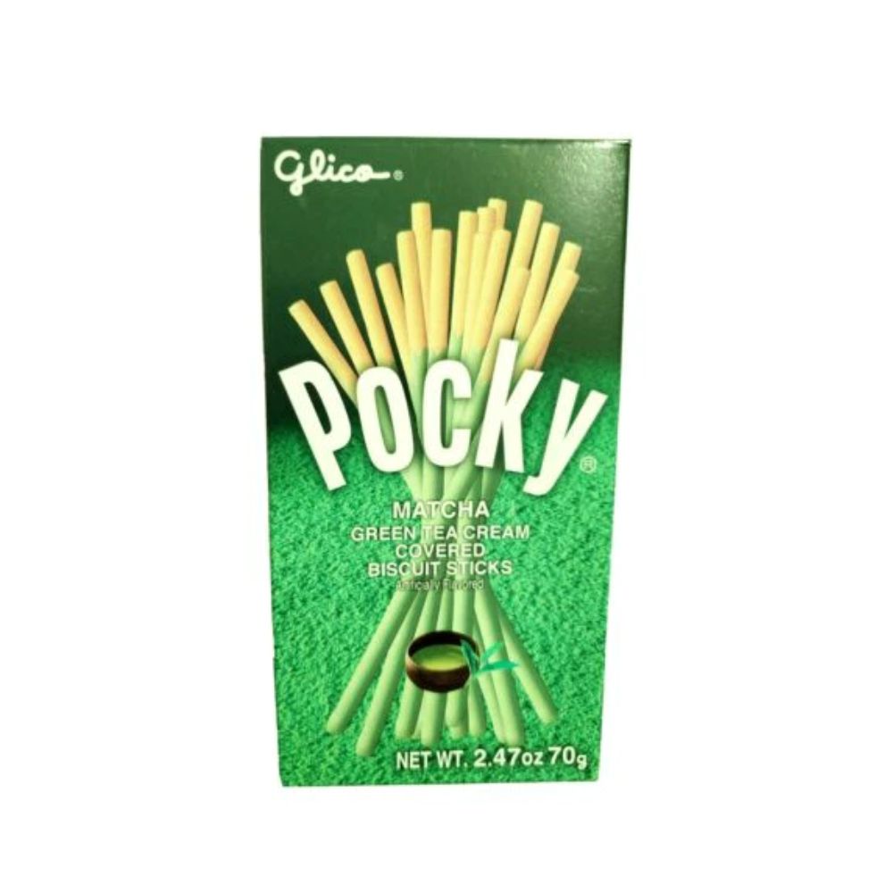 Glico Pocky Keksstäbchen – Matcha, Grüntee, überzogen