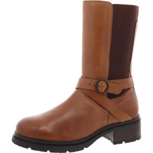 Kniehohe Lederstiefel mit Reißverschluss