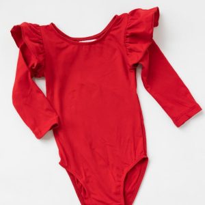 Trikot – Rot, Flatterärmel, Langarm – L/S