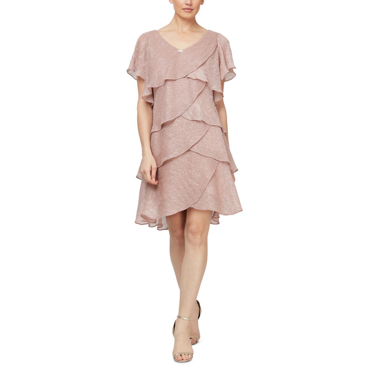 gerade geschnittenes Kleid – Metallic, gestuft