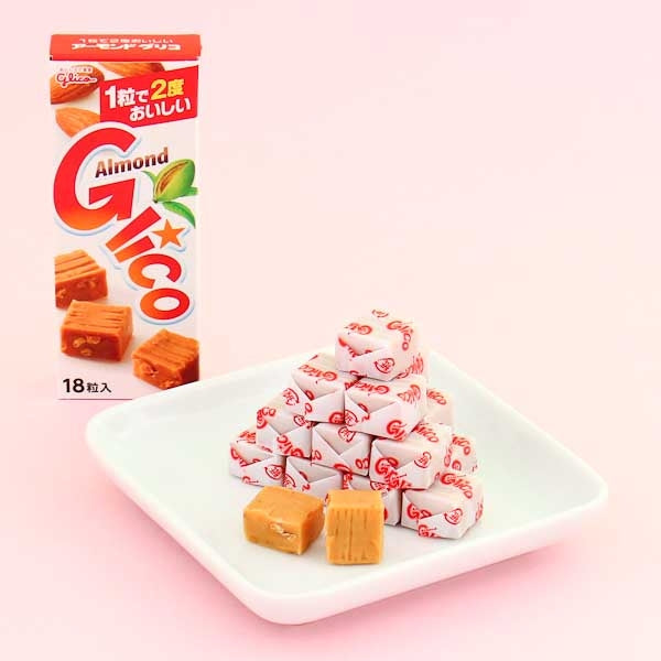 Glico Süßigkeiten – Mandeln, Karamell, Würfel