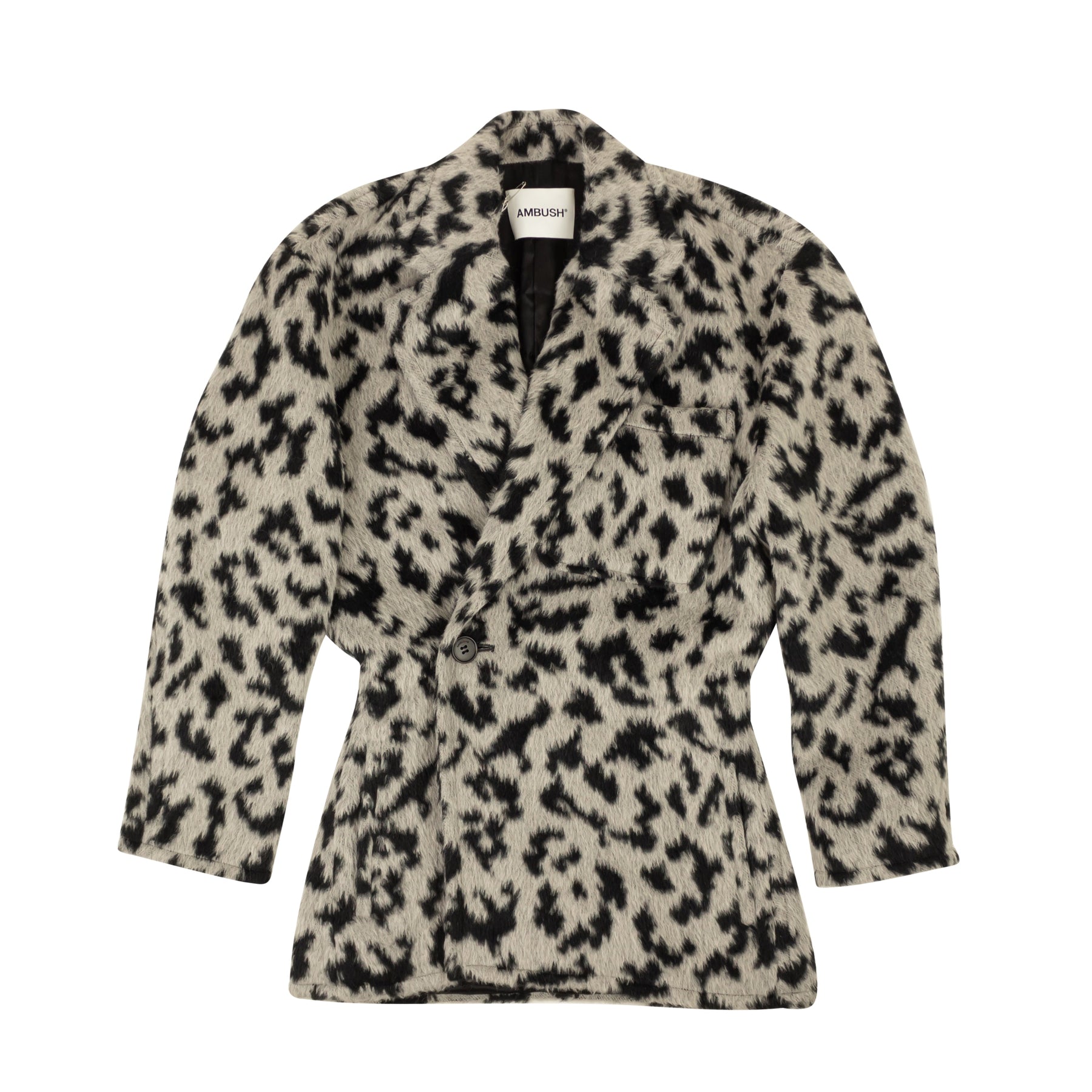 Zweireihiger Wollblazer – Schwarz/Grau