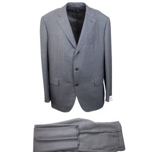Einreihiger Blazer aus Wolle – Grau/Schwarz