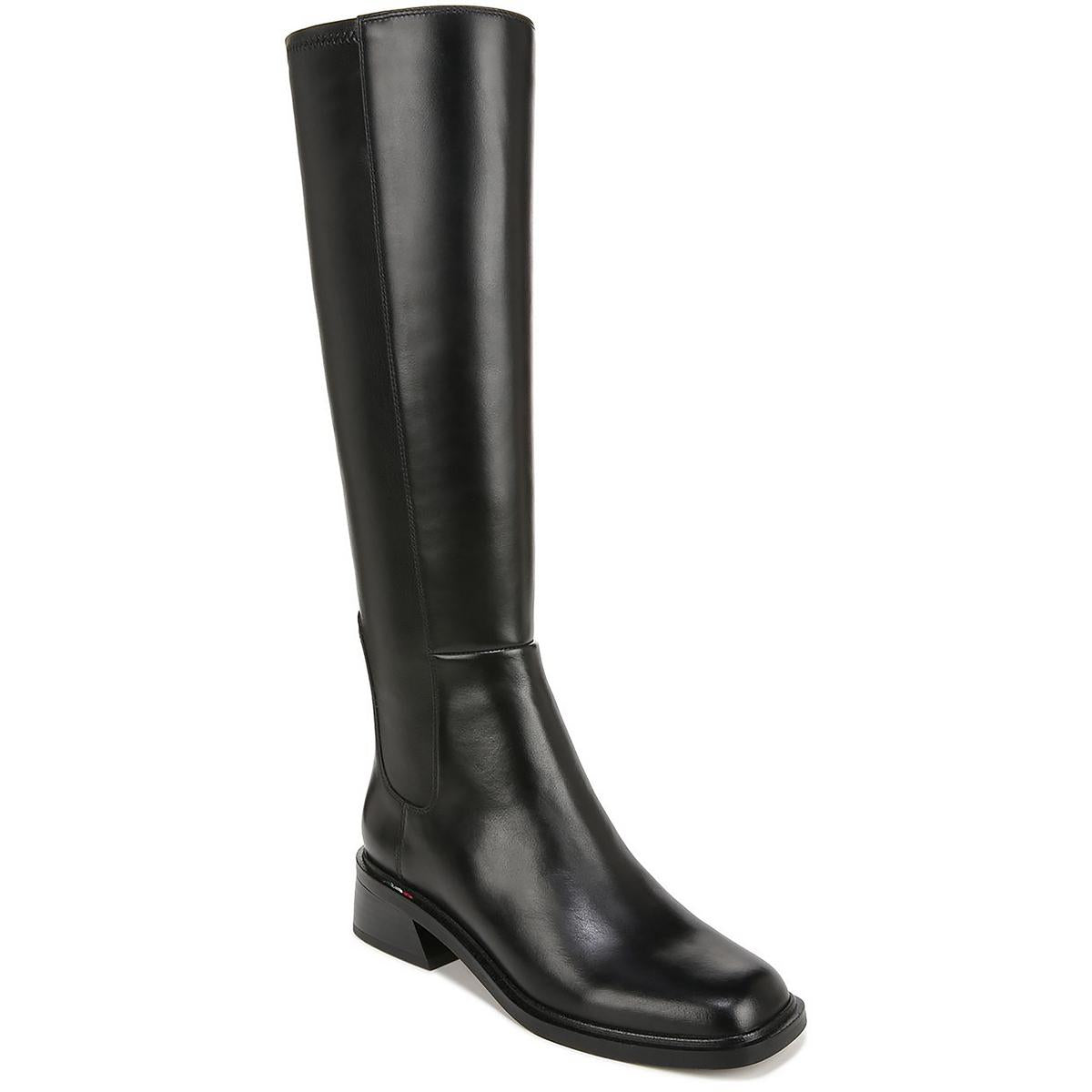 Giselle kniehohe Stiefel – Leder, eckige Schuhspitze