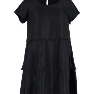 Joseph Minikleid – gestuft, Schwarz, Seide, Baumwolle