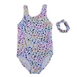 Trikot – Mädchen, Weiß, Mehrfarbig, Regenbogenmotiv, Punkte – S (9-24M)-XL (6-8)