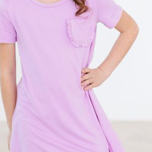 T-Shirt-Kleid – leuchtend, Fliederfarben