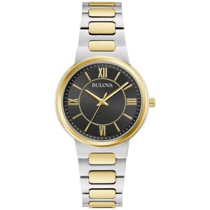 Bulova Quarz-Armbanduhr – Damen, Schwarz – 32mm