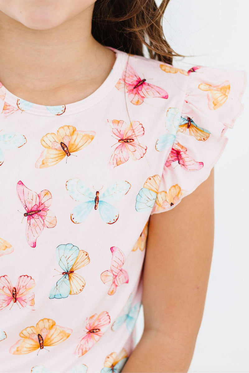 Butterfly Kisses T-Shirt – Rüschen, Kurzarm – S/S