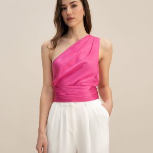 Top – mit Gürtel, One-Shoulder