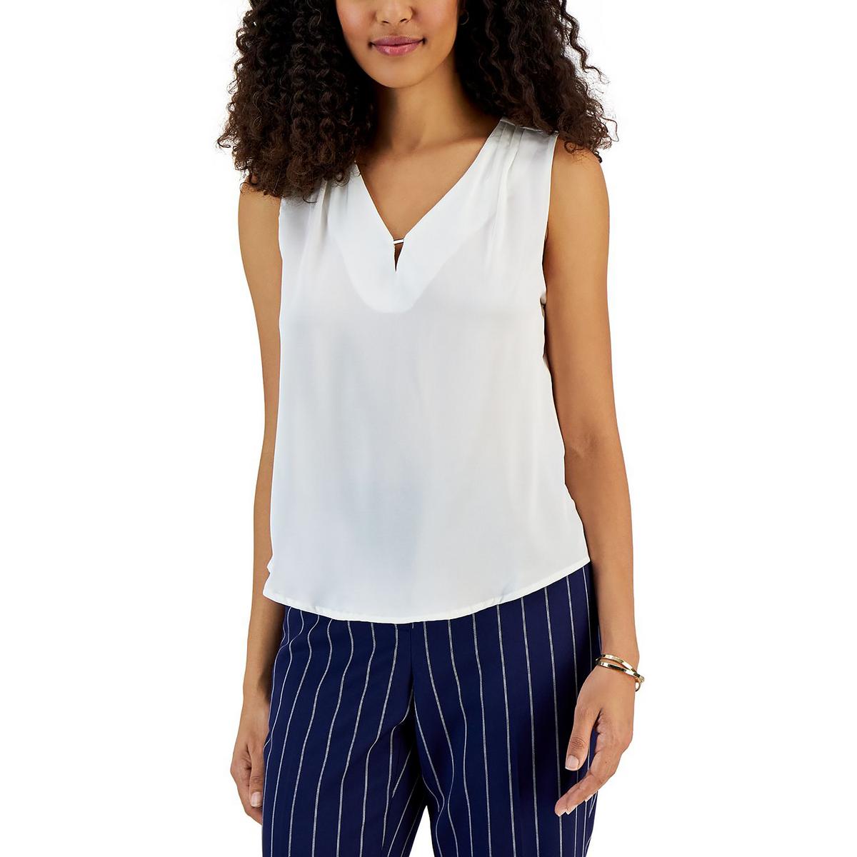 Bluse – Petite-Größen, plissiert, ärmellos