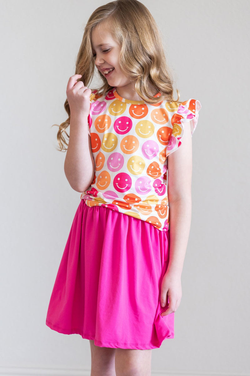Don’t Worry, Be Hippy T-Shirt – Rüschen, Kurzarm – S/S