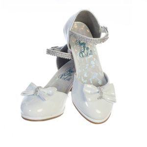 Bella Schuhe – Mädchen, Weiß, Lackoptik, mit Strass, Kinder – 9 Toddler-5 Kids