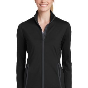 Sport-Tek Sport-Wick Jacke – Damen, Stretch, Kontrast, durchgehender Reißverschluss