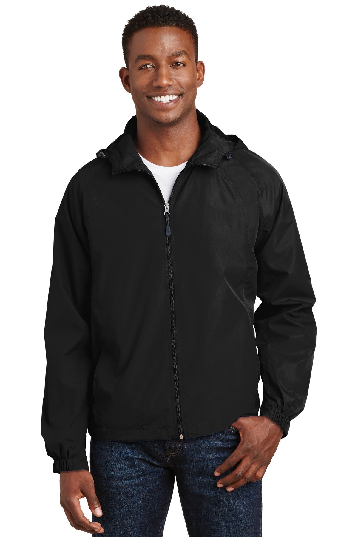 Sport-Tek Jacke – Herren, mit Kapuze, Raglan