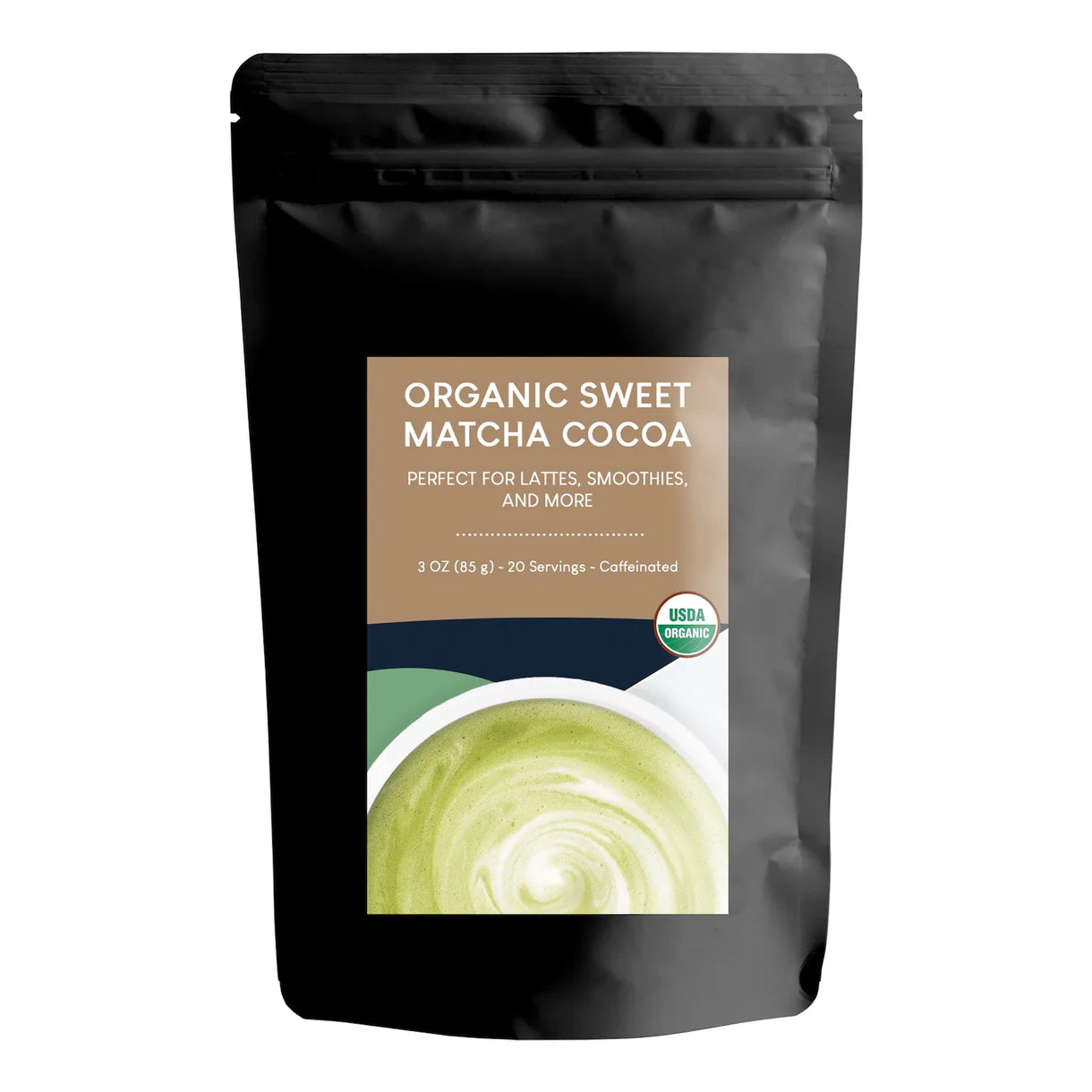 Matcha – Bio, süß, Kakao, Einzelhandelsbeutel, Karton mit 6