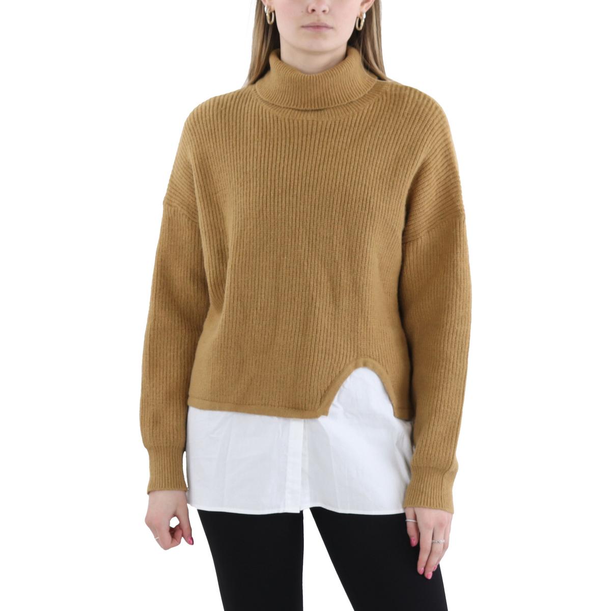 Langärmeliger Rollkragen-Strickpullover