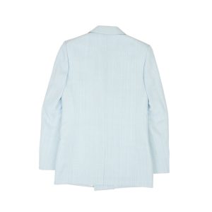 Zweireihiger Blazer aus Viskose – Hellblau