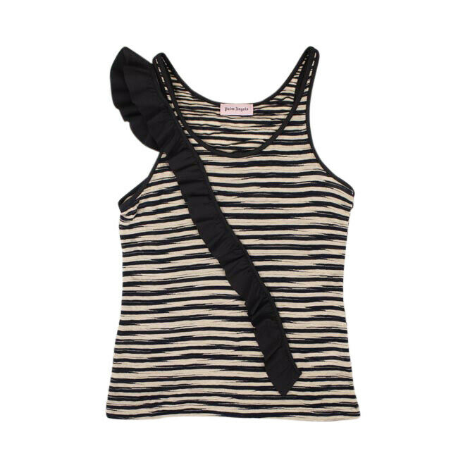 Tanktop – Streifenmuster, Baumwolle, Rüsche