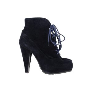 Proenza Schouler Schnürstiefel aus Veloursleder – Marineblau
