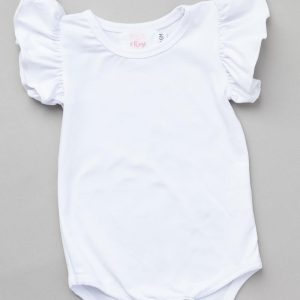 Body – Weiß, Flatterdetail, Kurzarm – S/S