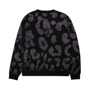 Marcelo Burlon Pullover – Leopardenmotiv, Dunkelgrau, Schwarz
